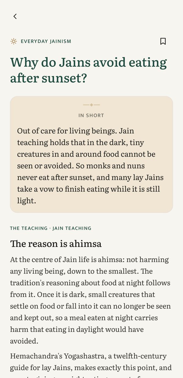 Learn: why do Jains avoid eating after sunset?